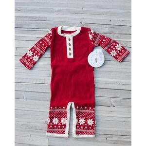 0-3 months Burt's Bees Baby Ruffle Snowflake Outfit NWT